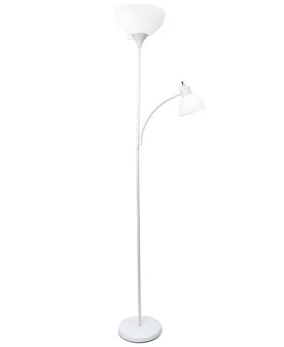 All The Rages Simple Designs Floor Lamp With Reading Light In White