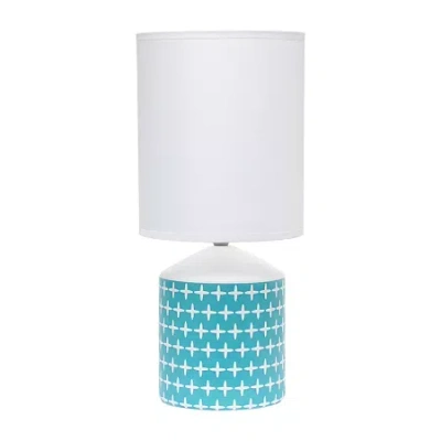 All The Rages Simple Designs Fresh Prints Ceramic Table Lamp In Blue