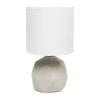 All The Rages Simple Designs Geometric Concrete Table Lamp In White