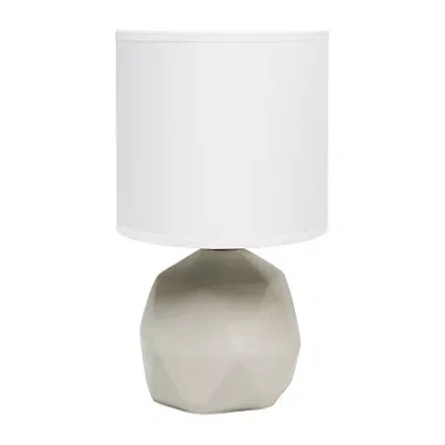 All The Rages Simple Designs Geometric Concrete Table Lamp In White