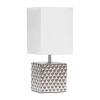All The Rages Simple Designs Hammered Metallic Ceramic Table Lamp In Silver