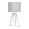 All The Rages Simple Designs Interlocked Triangular Wood Table Lamp In White