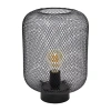 All The Rages Simple Designs Mesh Industrial Metal Table Lamp In Black