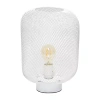 All The Rages Simple Designs Mesh Industrial Metal Table Lamp In White