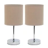 All The Rages Simple Designs Mini Basic 2 Pc Table Lamp Set In Gray