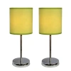 All The Rages Simple Designs Mini Basic 2 Pc Table Lamp Set In Green