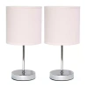 All The Rages Simple Designs Mini Basic 2 Pc Table Lamp Set In Pink