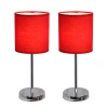 All The Rages Simple Designs Mini Basic 2 Pc Table Lamp Set In Red