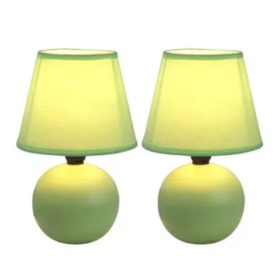 All The Rages Simple Designs Mini Globe 2-pc. Lamp Set In Green