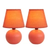 All The Rages Simple Designs Mini Globe 2-pc. Lamp Set In Orange