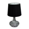 All The Rages Simple Designs Mosaic Tiled Glass Genie Table Lamp With Fabric Shade In Black