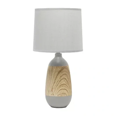 All The Rages Simple Designs Oblong Ceramic Table Lamp In Gray