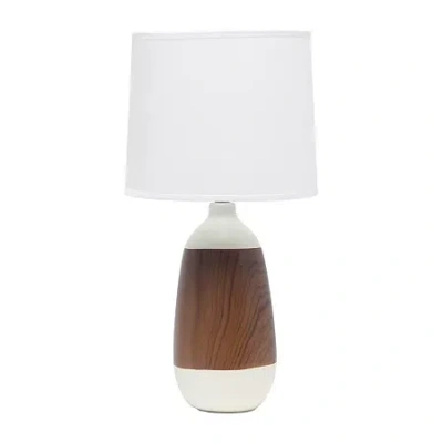 All The Rages Simple Designs Oblong Ceramic Table Lamp In White