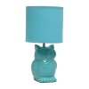 All The Rages Simple Designs Owl Ceramic Table Lamp In Blue