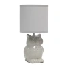All The Rages Simple Designs Owl Ceramic Table Lamp In Gray