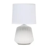 All The Rages Simple Designs Petite Off White Pleated Base Ceramic Table Lamp In White