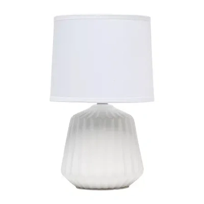 All The Rages Simple Designs Petite Off White Pleated Base Ceramic Table Lamp