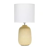 All The Rages Simple Designs Purled Texture Ceramic Table Lamp In Yellow