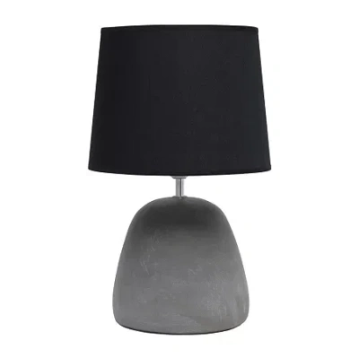 All The Rages Simple Designs Round Black Concrete Table Lamp