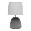 All The Rages Simple Designs Round Black Concrete Table Lamp In Gray