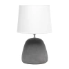 All The Rages Simple Designs Round Black Concrete Table Lamp In White