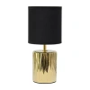 All The Rages Simple Designs Ruffled Metallic Ceramic Table Lamp In Yellow