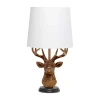 All The Rages Simple Designs Rustic Copper Deer With Antlers Table Lamp In Orange