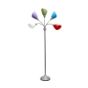 All The Rages Simple Designs Silver 5 Light Adjustable Gooseneck Floor Lamp In Silver