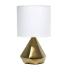 All The Rages Simple Designs Solid Pyramid Ceramic Table Lamp In Yellow