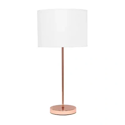 All The Rages Simple Designs Stick Lamp With Fabric Shade In Brown