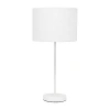 All The Rages Simple Designs Stick Lamp With Fabric Shade In White