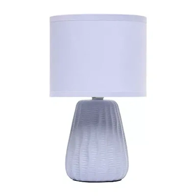 All The Rages Simple Designs Textured Pastel Ceramic Table Lamp In Purple