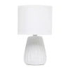 All The Rages Simple Designs Textured Pastel Ceramic Table Lamp In White