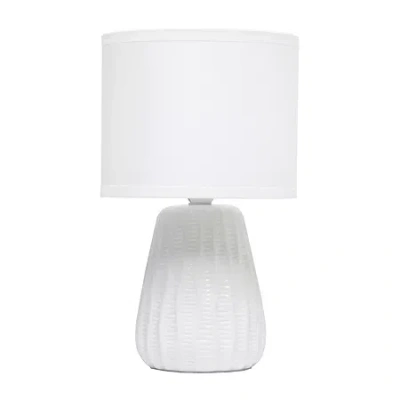 All The Rages Simple Designs Textured Pastel Ceramic Table Lamp In White