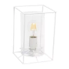 All The Rages Small Black Metal Frame With Clear Shade Glass Table Lamp In White