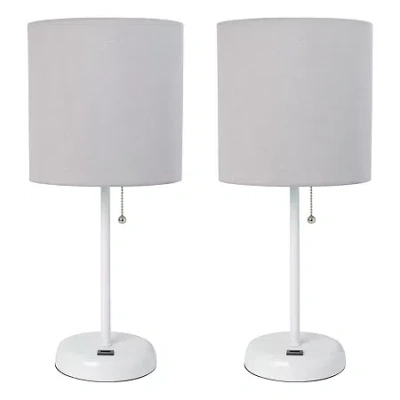 All The Rages Stick Lamp With Usb Charging Port Set Of 2 In Gray