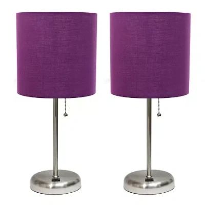 All The Rages Stick Lamp With Usb Charging Port Set Of 2 In Purple