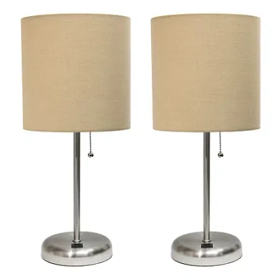All The Rages Stick Lamp With Usb Charging Port Set Of 2 In Sand