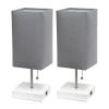 All The Rages Usb Black Petite Stick 2-pc. Lamp Set In Gray