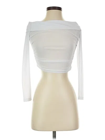 Pre-owned All The Ways 3/4 Sleeve Top White Boatneck Tops
