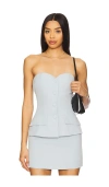 All The Ways Anslie Strapless Top In Light Grey