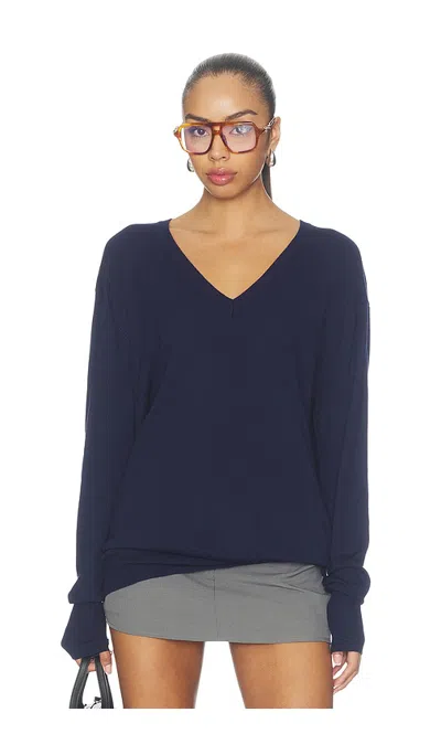 All The Ways Astoria V Neck Sweater In Blue