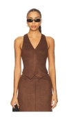 All The Ways Bailey Faux Suede Vest In Brown