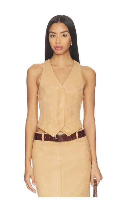 All The Ways Bailey Faux Suede Vest In Brown