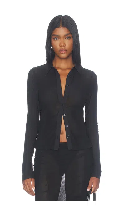 All The Ways Beth Button Up Top In Black