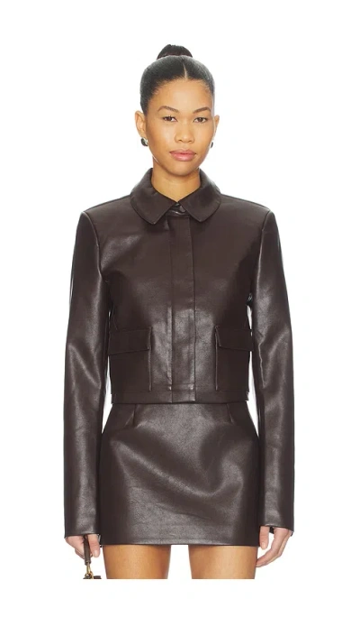 All The Ways Bleeker Faux Leather Jacket In Brown