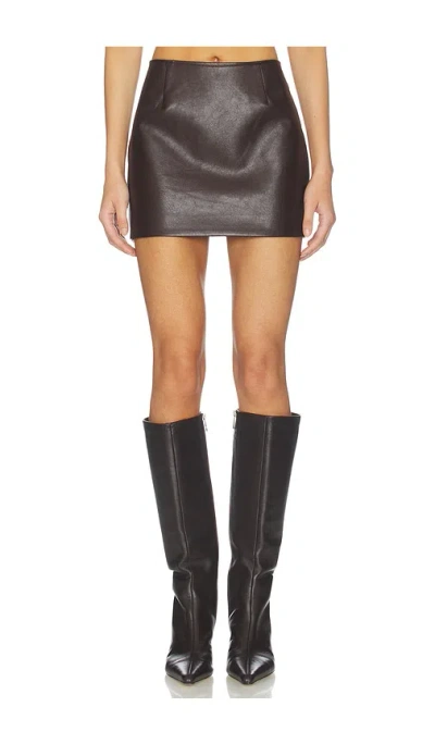 All The Ways Bleeker Faux Leather Skirt In Brown