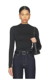 All The Ways Calliope Mock Neck Top In Black