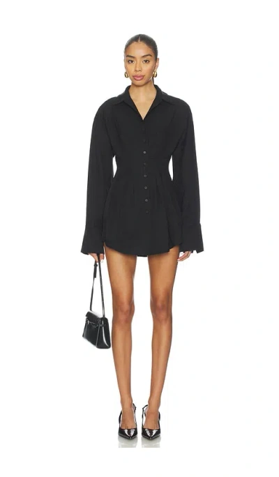 All The Ways Charitie Button Up Mini Dress In Black