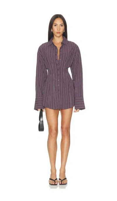 All The Ways Charitie Button Up Mini Dress In Brown